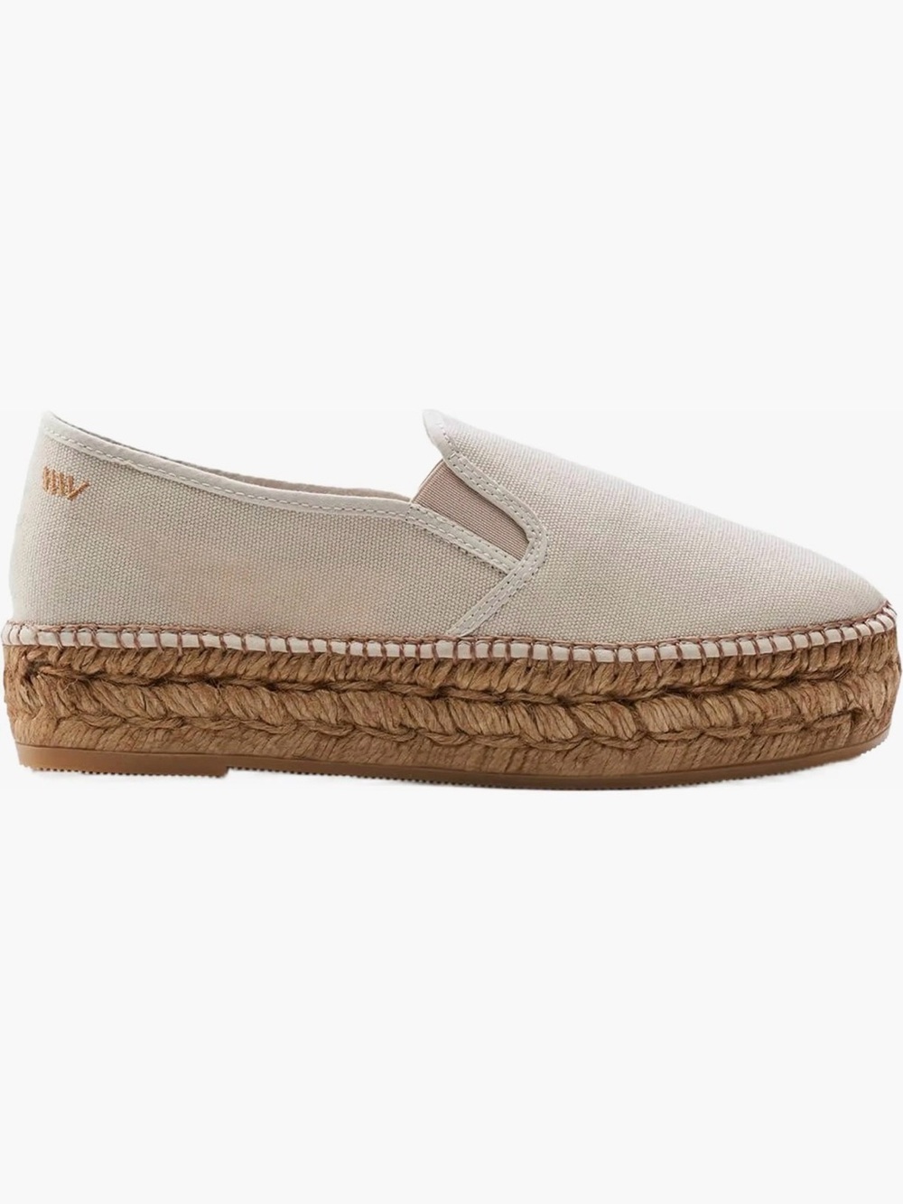 Víscata "Castell" Canvas Platform Espadrille, Beige, Never Worn
